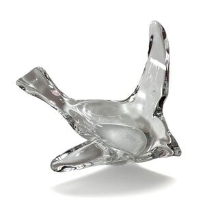 Crystal Art Glass Dove Bird in Flight Princess House Fine French Glass Sculpture